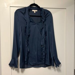 Blue silk blouse